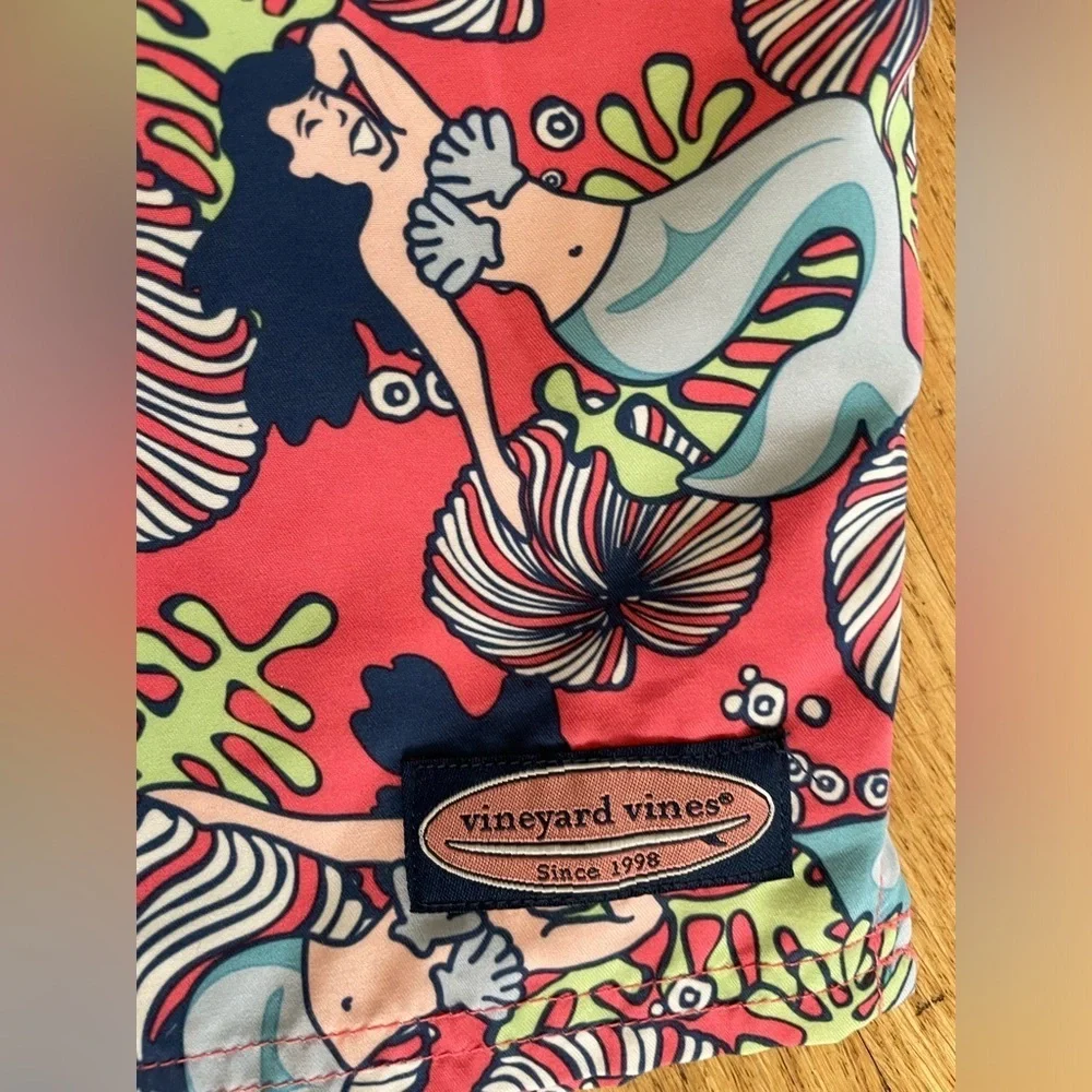 Vineyard Vines mermaid swim trunks size small